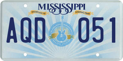 MS license plate AQD051
