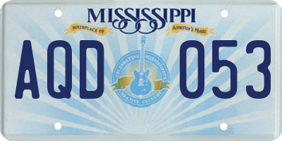 MS license plate AQD053