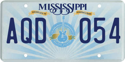 MS license plate AQD054