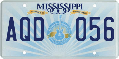 MS license plate AQD056