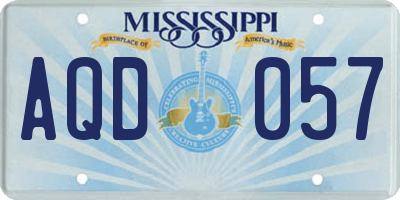 MS license plate AQD057