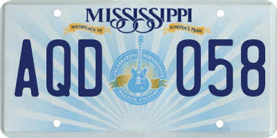 MS license plate AQD058