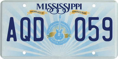 MS license plate AQD059