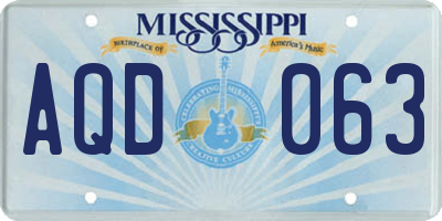 MS license plate AQD063