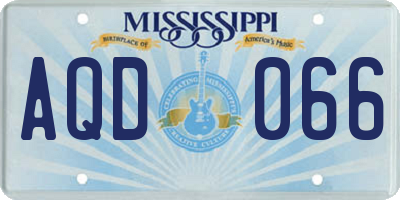 MS license plate AQD066
