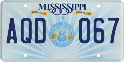 MS license plate AQD067