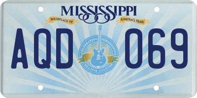 MS license plate AQD069