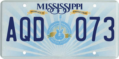 MS license plate AQD073