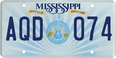 MS license plate AQD074