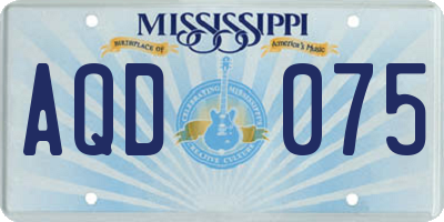 MS license plate AQD075