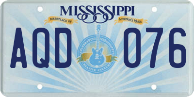 MS license plate AQD076