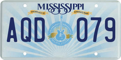 MS license plate AQD079