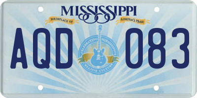 MS license plate AQD083