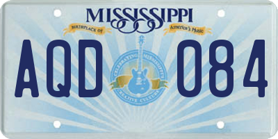 MS license plate AQD084