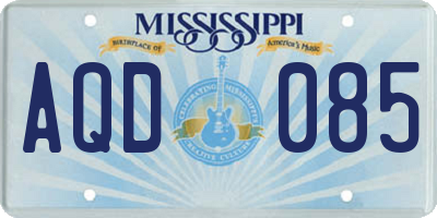 MS license plate AQD085