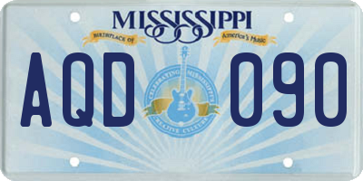 MS license plate AQD090