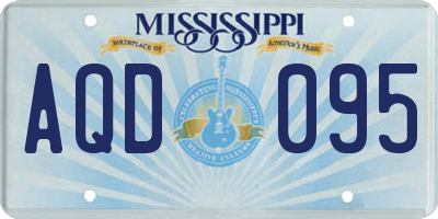 MS license plate AQD095