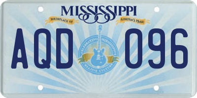 MS license plate AQD096