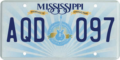MS license plate AQD097
