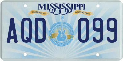 MS license plate AQD099