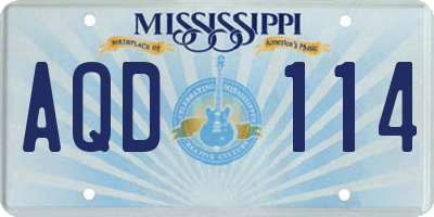 MS license plate AQD114