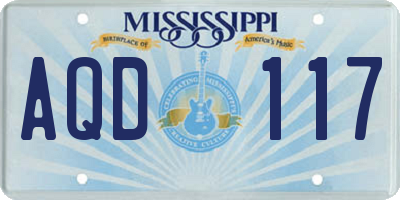 MS license plate AQD117