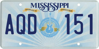 MS license plate AQD151