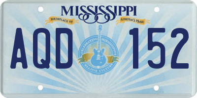 MS license plate AQD152