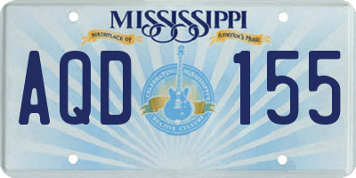 MS license plate AQD155