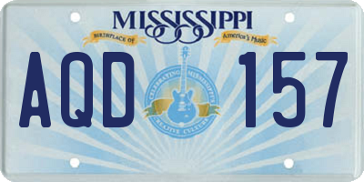 MS license plate AQD157