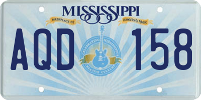 MS license plate AQD158