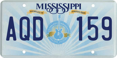 MS license plate AQD159