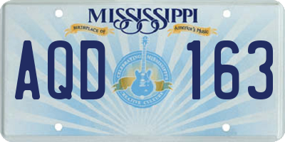 MS license plate AQD163