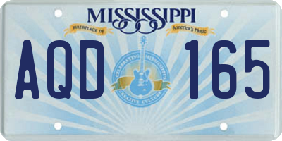 MS license plate AQD165