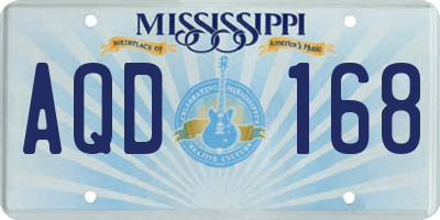 MS license plate AQD168