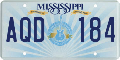 MS license plate AQD184