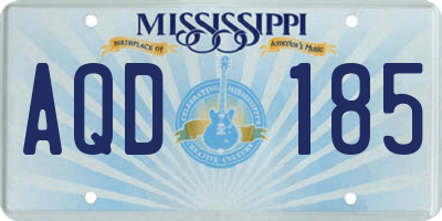 MS license plate AQD185
