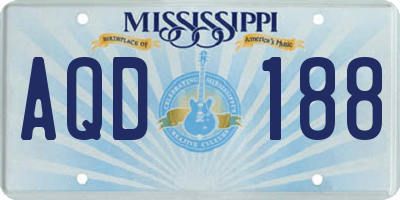 MS license plate AQD188