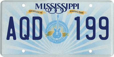 MS license plate AQD199