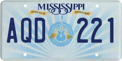 MS license plate AQD221