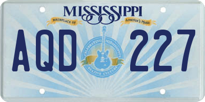 MS license plate AQD227