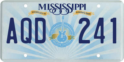 MS license plate AQD241