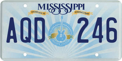 MS license plate AQD246