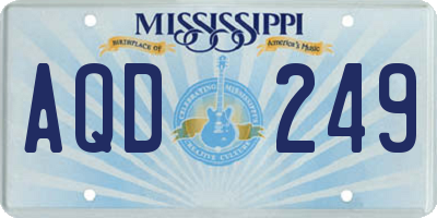 MS license plate AQD249