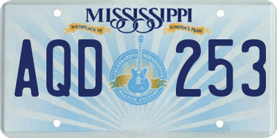 MS license plate AQD253