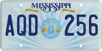 MS license plate AQD256