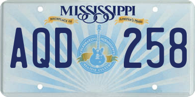 MS license plate AQD258