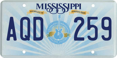 MS license plate AQD259