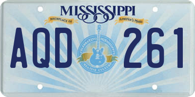 MS license plate AQD261