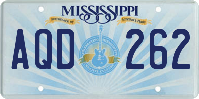 MS license plate AQD262